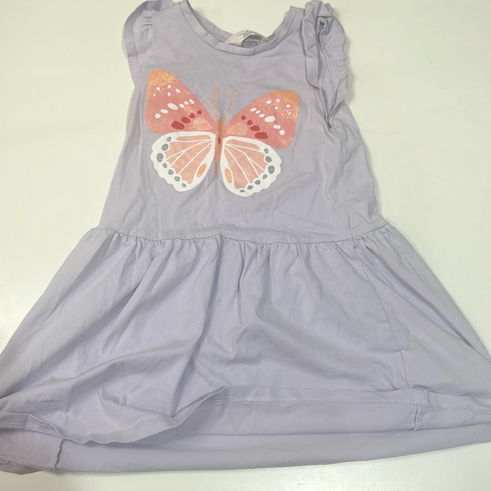 H&M 5T/6 kids purple butterfly dress.